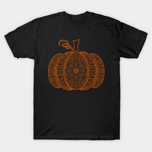 Halloween Orange Pumpkin Mandala T-Shirt